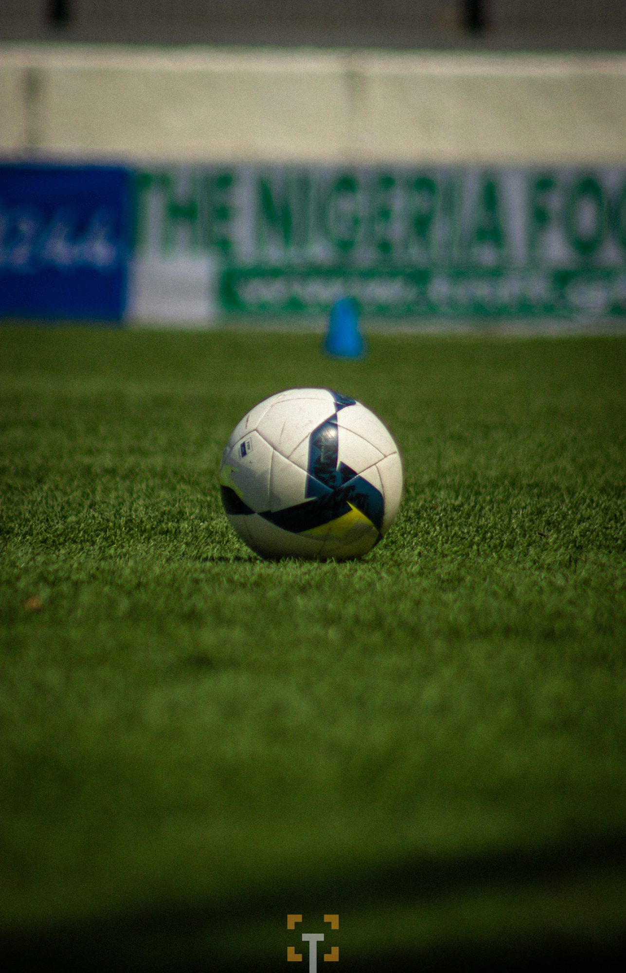 Football on pitch - detail shot